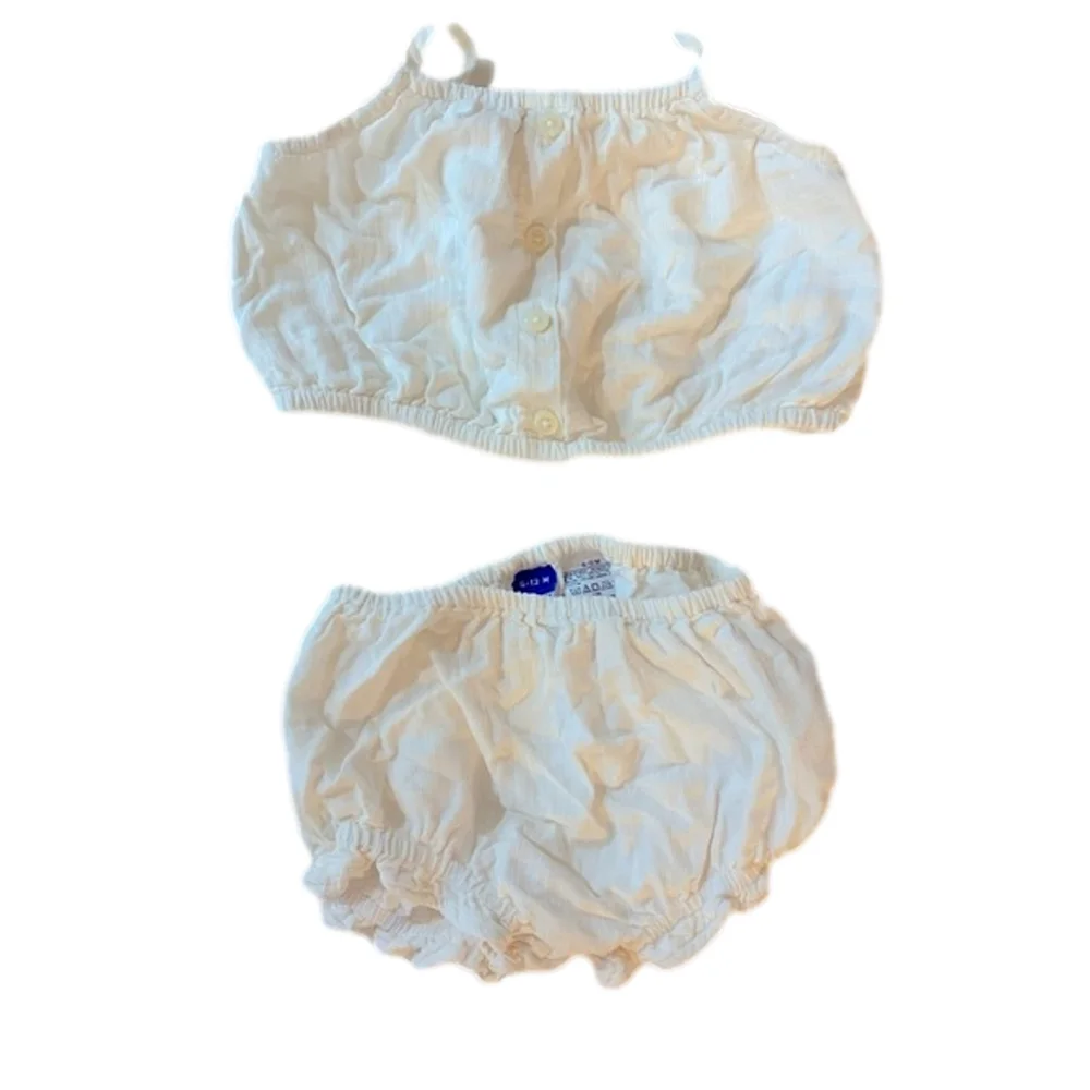 baby Girl Old Navy Bloomer and Crop top set 6-12M White - Picture 1 of 6